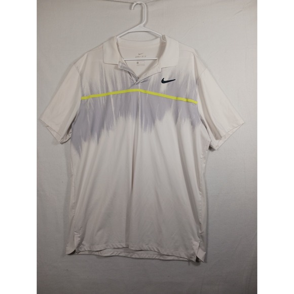Nike Dri Fit Golf T-Shirt White and Grey Size Large - Picture 1 of 15